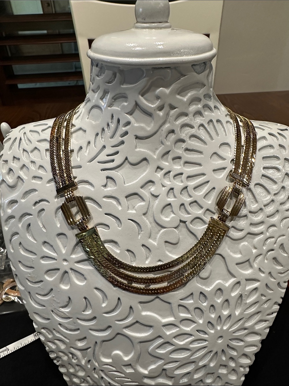 Gold tone Multi-Chain Statement Necklace